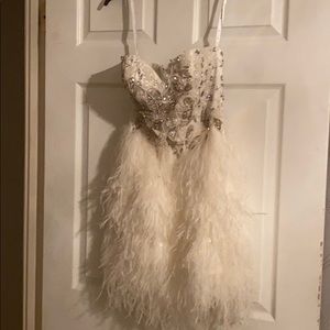 Jovani feather dress size 4